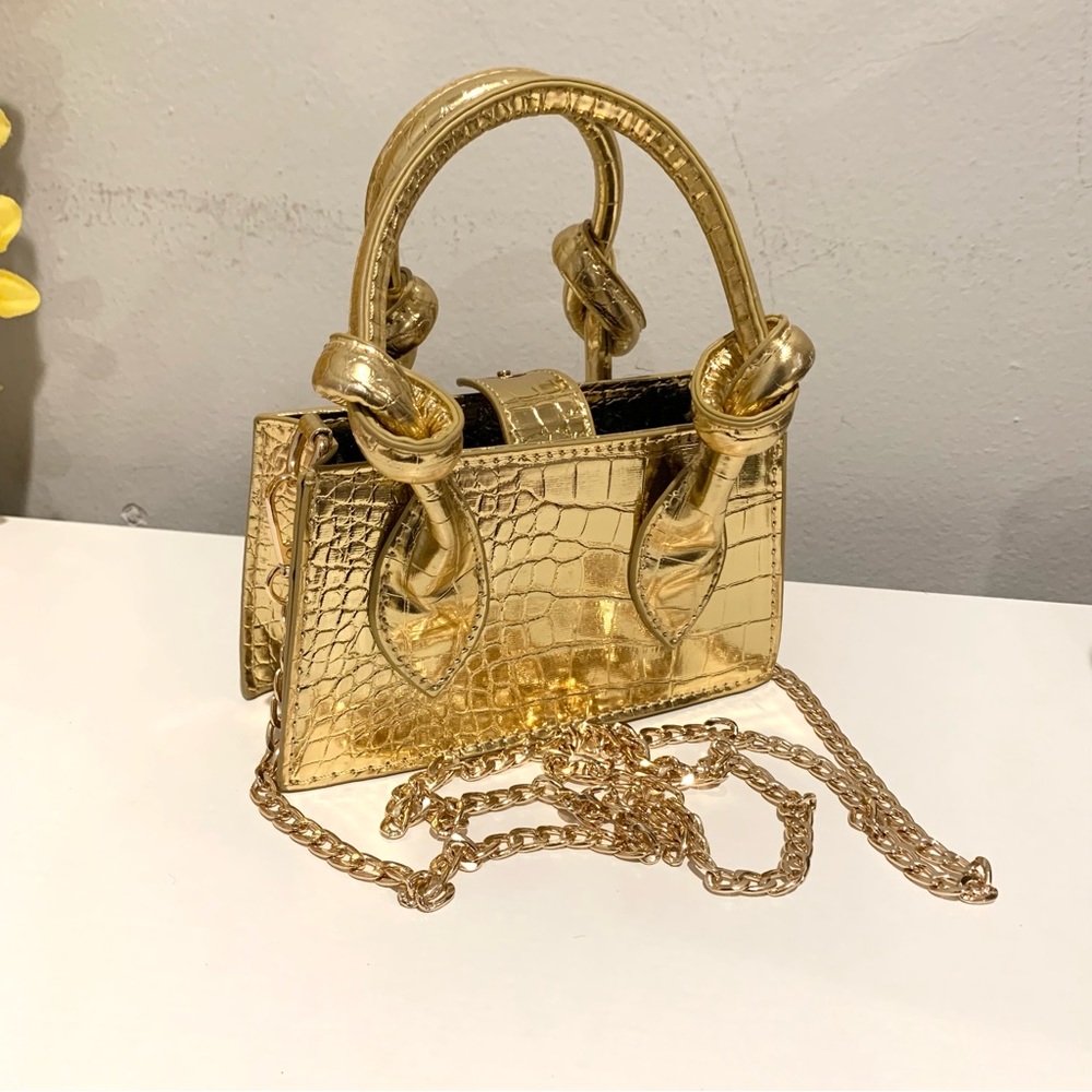 PrettyLittleThing Mini Gold Bag
